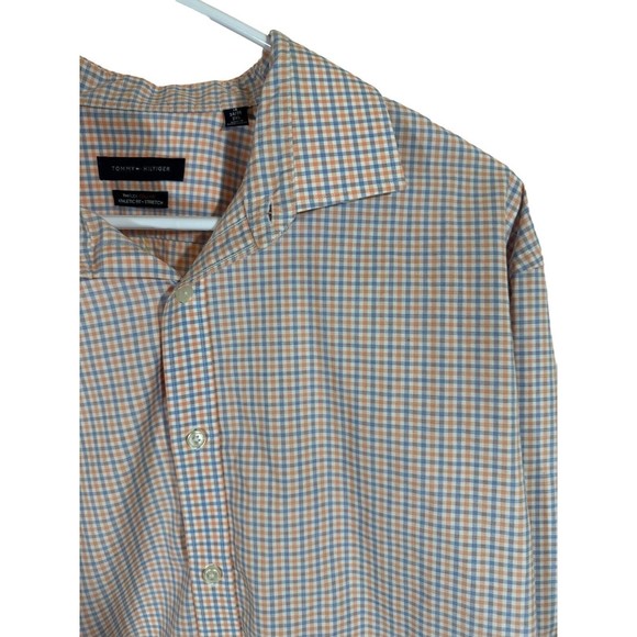Tommy Hilfiger Shirt Mens XXL Pink Blue Striped Cotton Long Sleeve Button Up - Picture 10 of 15
